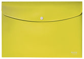 Leitz Recycle Polypropylene Document Wallet With Push Button Closure Yellow 46780015